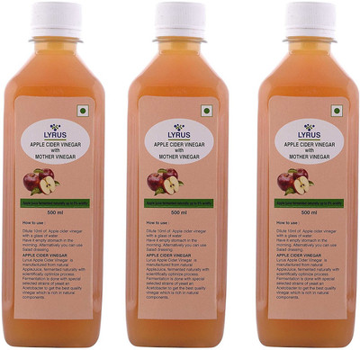 

LYRUS With Mother Vinegar Apple Cider Vinegar(3x500 ml, Apple Flavored)