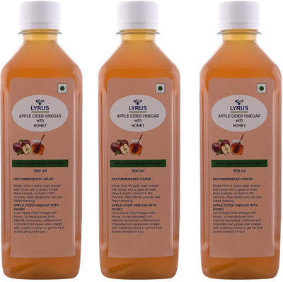 

LYRUS Apple Cider Vinegar with Honey (Pack of 3) Vinegar(500 ml, Pack of 3)
