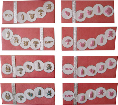 

Handmade Kreation Designer Baby Envelopes(Pack of 8 Pink, White)