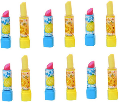 

Infinxt Kids Lipstick Style Rubber For Girls Birthday Party Return Gift (Pack Of 12) Non-Toxic Round Shaped Small Eraser(Multicolor)