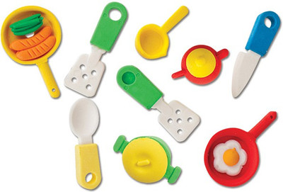 

Rajica Kitchen Set Theme Fancy 3D Non-Toxic Mixed Shaped Mini Erasers(Set of 1, Multicolor)