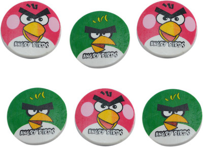 

Saamarth Impex Angry Birds Non-Toxic Round Shaped Medium Erasers(Set of 6, Multicolor)