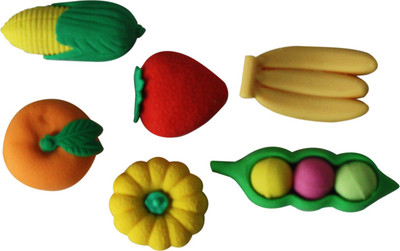 

Triston Home Fruits Non-Toxic Multi Sahpes Shaped Medium Erasers(Set of 6, Multicolor)
