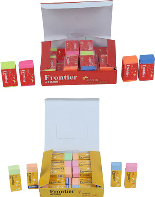 

FRONTIER ER5001 & ER3001 Non-Toxic Rectangular Shaped Jumbo & Small Erasers(Set of 4, Multicolor)