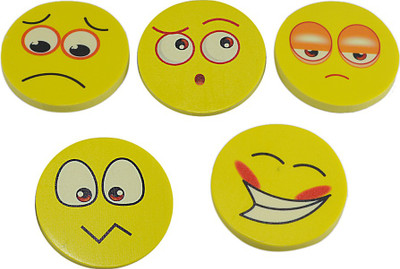 

Saamarth Impex Face Non-Toxic Round Shaped Medium Erasers(Set of 5, Multicolor)