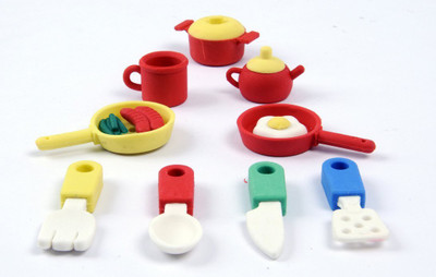 

COI 3d Funky Kitchen Set Erasers For Kids Non-Toxic Eraser(Set of 1, Multicolor)