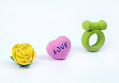 

COI KIDS Non-Toxic Flower ,Heart , Ring Shaped SMALL Erasers(Set of 1, Multicolor)