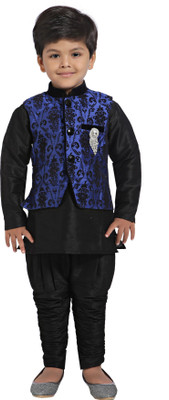 

Jeet Boys Kurta, Waistcoat and Pyjama Set, Blue