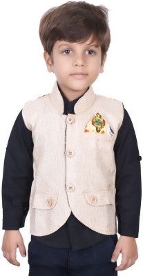 

Ice Blue Boys Shirt & Waistcoat Set, Black & white