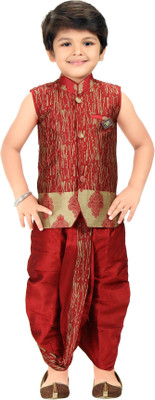 Kute Kids Boys Dhoti & Kurta Set, Red