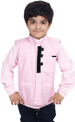 

Ice Blue Boys Shirt & Waistcoat Set, Pink