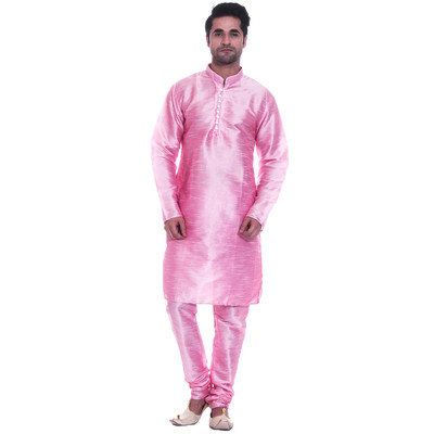

TAG-7 Men Kurta and Churidar Set, Pink
