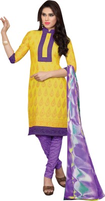 

Jiya Cotton Self Design, Printed Salwar Suit Dupatta Material(Un-stitched), Purple;yellow