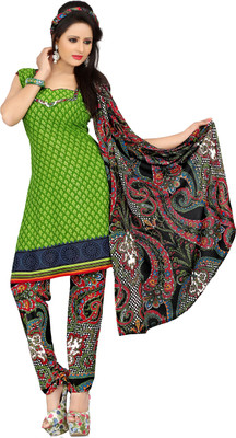 

Jiya Crepe Self Design, Printed Salwar Suit Dupatta Material(Un-stitched), Green;multicolor