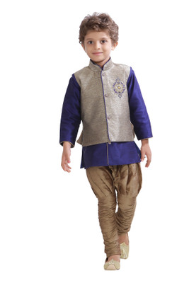 

Jeet Boys Ethnic Jacket, Kurta and Dhoti Pant Set, Blue