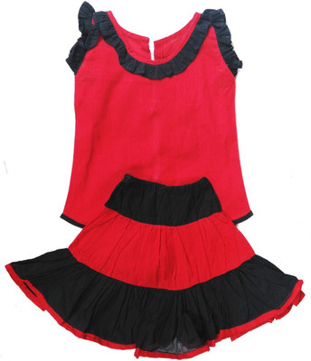 FLORA Girls Top and Skirt Set