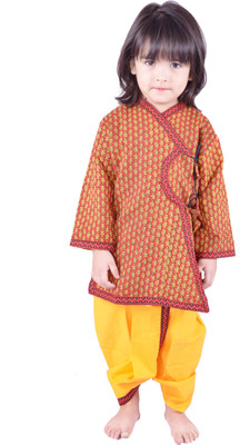 

RTD Boys Angarkha and Dhoti Pant, Maroon & yellow