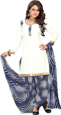 

Khushali Cotton Self Design, Printed Salwar Suit Dupatta Material(Un-stitched), Blue;white