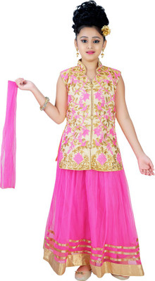 

Saarah Girls Top and Skirt Set, Pink