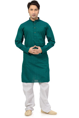 

Ishin Men's Kurta and Pyjama Set, Green