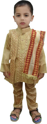

RTD Boys Kurta, Waistcoat and Pyjama Set, Brown
