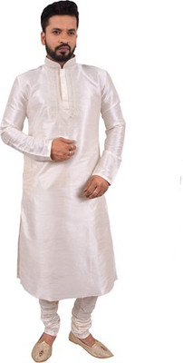 

Kurtabazar Men Kurta and Pyjama Set, Dark indigo - worn in