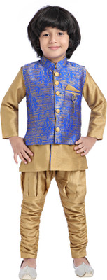 

Jeet Boys Kurta, Waistcoat and Pyjama Set, Blue