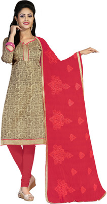 

Jiya Chanderi Self Design, Printed Salwar Suit Dupatta Material(Un-stitched), Beige;pink