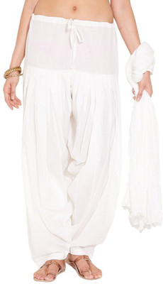 

Charu Boutique Women Patiala and Dupatta Set, White