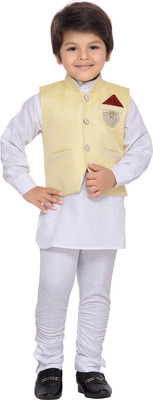 

AJ Dezines Boys Festive & Party Kurta, Waistcoat and Pyjama Set(Yellow Pack of 1, Lemon