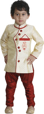 

JBN Creation Boys Kurta and Pyjama Set, Beige & maroon
