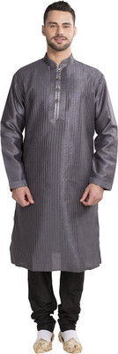

Ishin Men's Kurta and Pyjama Set, Black