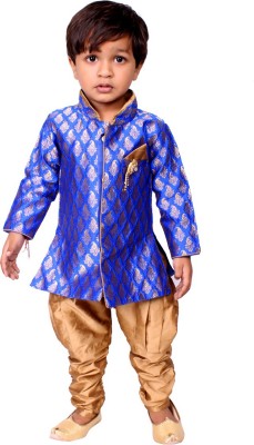 

Tiny Toon Boys Sherwani and Churidar Set, Blue