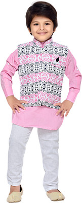 

AJ Dezines Boys Festive & Party Kurta and Pyjama Set(Orange Pack of 1, Pink
