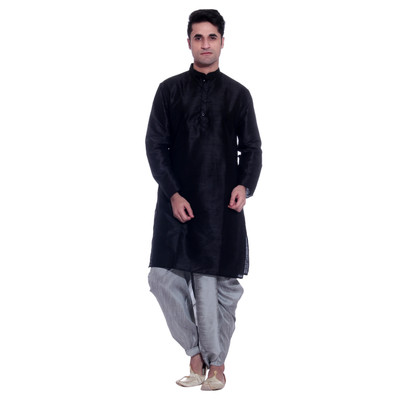 

TAG-7 Men Dhoti & Kurta Set, Black