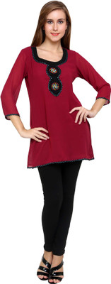 

Anekaant Women Kurti and Legging Set, Black;maroon
