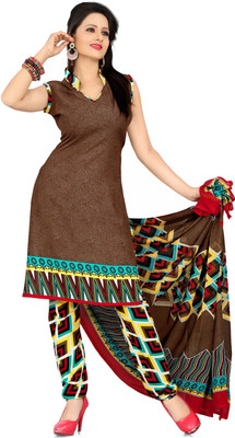 

Jiya Crepe Self Design, Printed Salwar Suit Dupatta Material(Un-stitched), Brown;multicolor