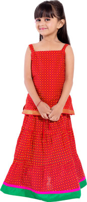 

Archiecs Creation Girls Top and Skirt Set, Red