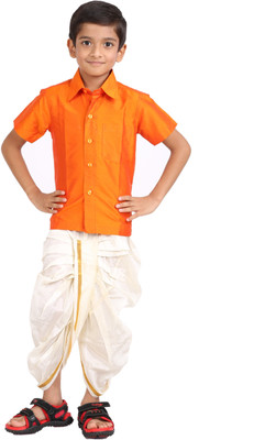 

Gkidz Boys Shirt & Dhoti Set, Orange