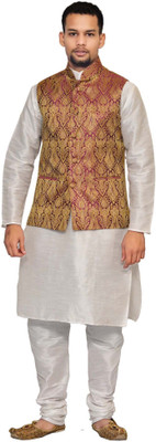 Royal Garments Men Kurta Pyjama Ethnic Jacket Set