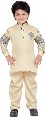 AJ Dezines Boys Pathani Suit Set, Brown