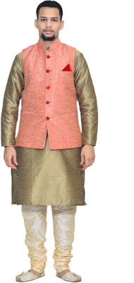 Royal Garments Men Kurta Pyjama Ethnic Jacket Set