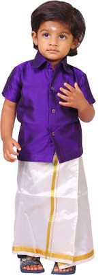 

Kaatru Boys Shirt & Dhoti Set, Violet