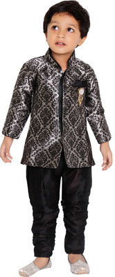 

Tiny Toon Embroidered Sherwani, Black