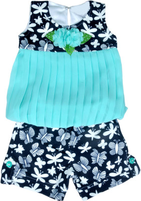 

Hey Baby Girls Top and Skirt Set, Light blue
