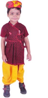 

RTD Boys Angarkha and Dhoti Pant, Red & yellow