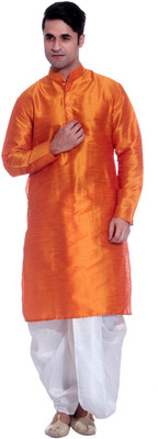 

Tag 7 Men Dhoti & Kurta Set, Yellow