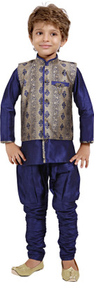

Jeet Boys Ethnic Jacket, Kurta and Dhoti Pant Set, Blue