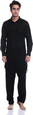 

TAG-7 Men Pathani Suit Set, Black