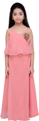 

K&U Girls Top and Skirt Set, Peach